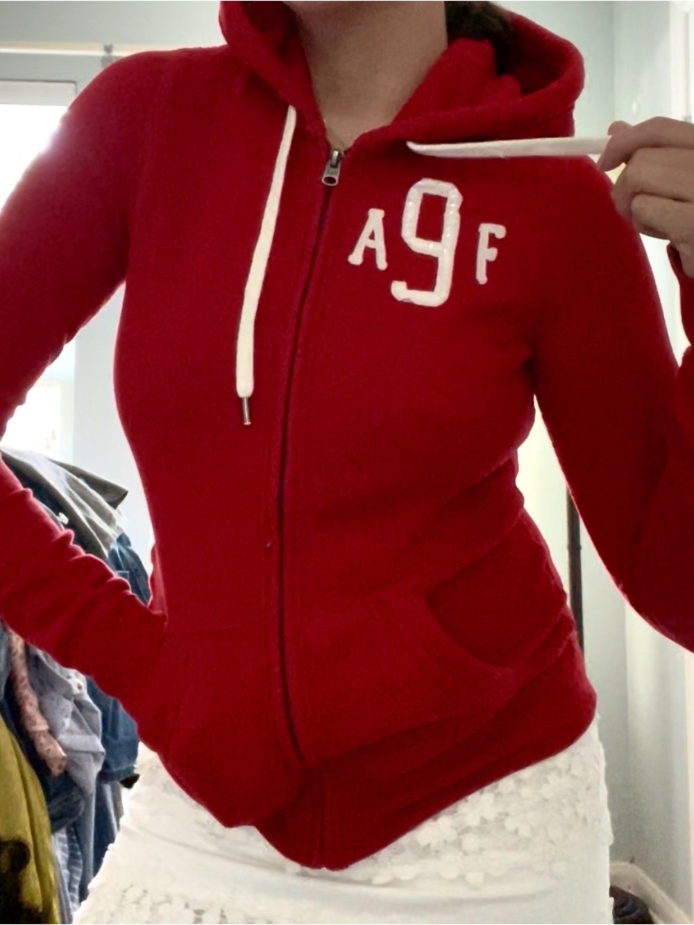 Vintage Abercrombie & Fitch Red Hoodie lNever Worn!